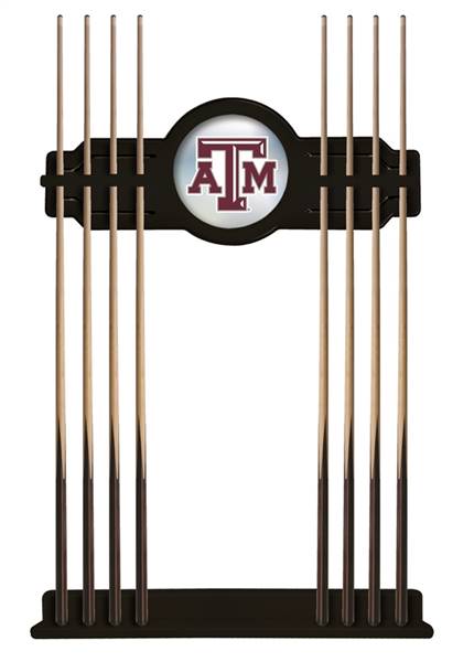 Texas A&M Solid Wood Cue Rack with a Black Finish