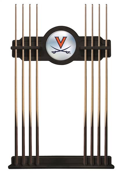 University of Virginia Solid Wood Cue Rack with a Black Finish