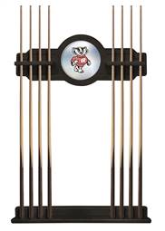 University of Wisconsin (Badger) Solid Wood Cue Rack with a Black Finish