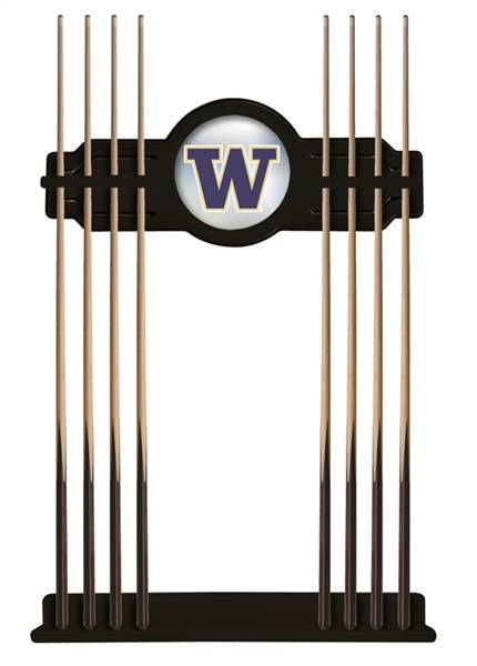 University of Washington Solid Wood Cue Rack with a Black Finish