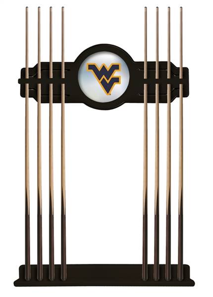 West Virginia University Solid Wood Cue Rack with a Black Finish