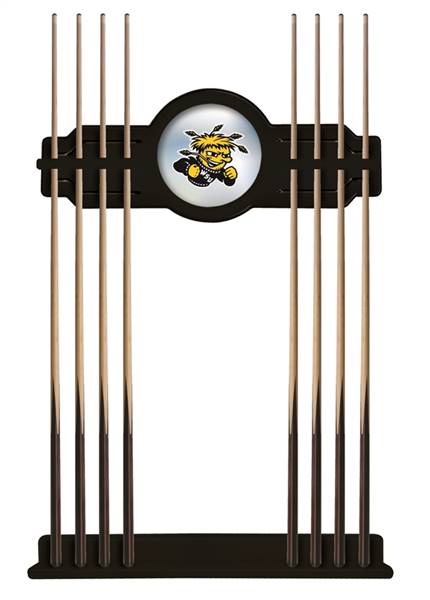 Wichita State University Solid Wood Cue Rack with a Black Finish
