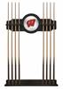 University of Wisconsin (W) Solid Wood Cue Rack with a Black Finish