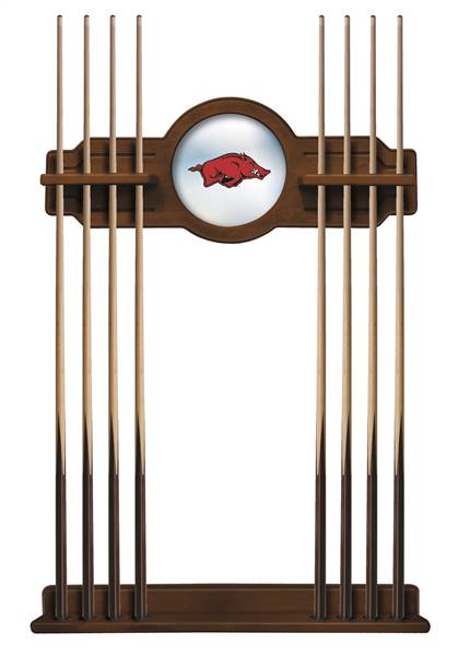 University of Arkansas Solid Wood Cue Rack with a Chardonnay Finish