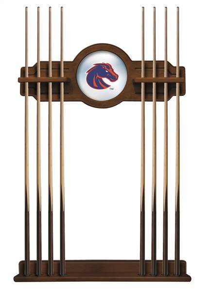 Boise State University Solid Wood Cue Rack with a Chardonnay Finish