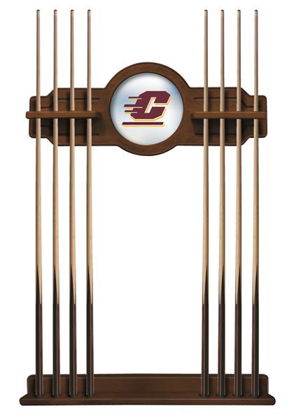 Central Michigan University Solid Wood Cue Rack with a Chardonnay Finish
