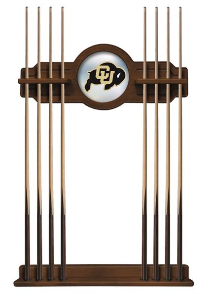 University of Colorado Solid Wood Cue Rack with a Chardonnay Finish