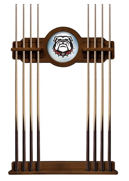 University of Georgia (Bulldog) Solid Wood Cue Rack with a Chardonnay Finish