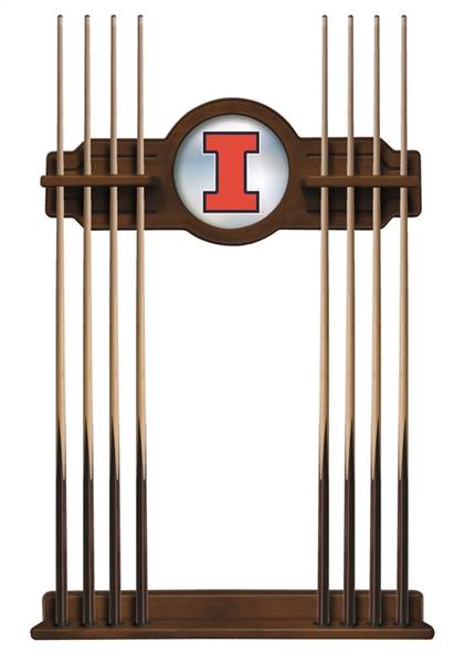 University of Illinois Solid Wood Cue Rack with a Chardonnay Finish