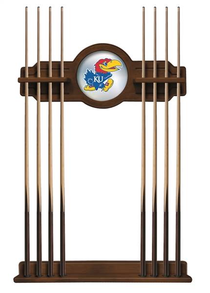 University of Kansas Solid Wood Cue Rack with a Chardonnay Finish