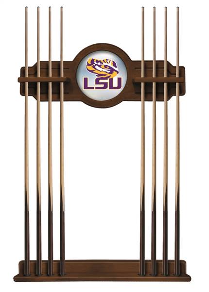 Louisiana State University Solid Wood Cue Rack with a Chardonnay Finish