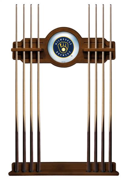 Milwaukee Brewers Solid Wood Cue Rack with a Chardonnay Finish