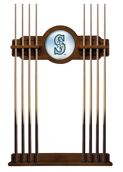 Seattle Mariners Solid Wood Cue Rack with a Chardonnay Finish