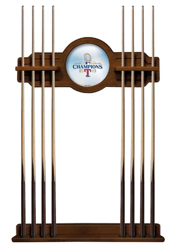 Texas Rangers - 2023 World Series Champions  Solid Wood Cue Rack Chardonnay