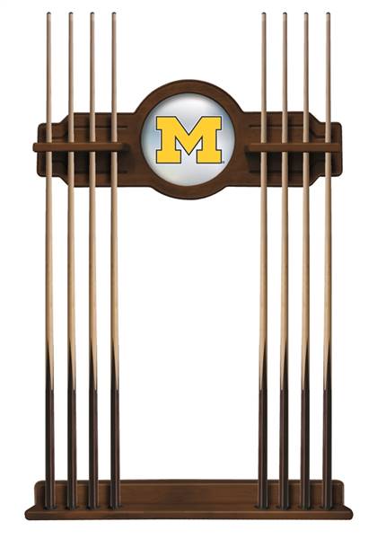 University of Michigan Solid Wood Cue Rack with a Chardonnay Finish