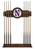 Northwestern University Solid Wood Cue Rack with a Chardonnay Finish