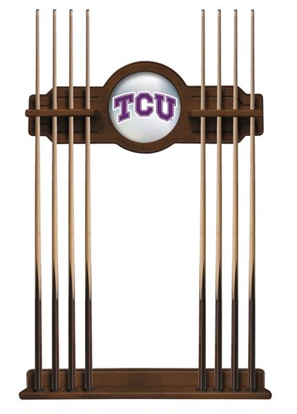 TCU Solid Wood Cue Rack with a Chardonnay Finish