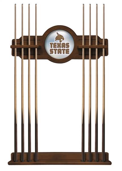 Texas State University Solid Wood Cue Rack with a Chardonnay Finish