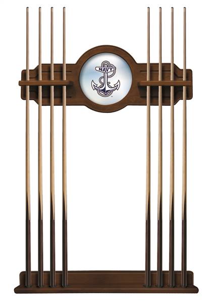 US Naval Academy Solid Wood Cue Rack with a Chardonnay Finish