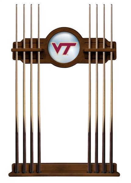 Virginia Tech University Solid Wood Cue Rack with a Chardonnay Finish