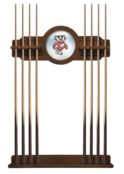 University of Wisconsin (Badger) Solid Wood Cue Rack with a Chardonnay Finish