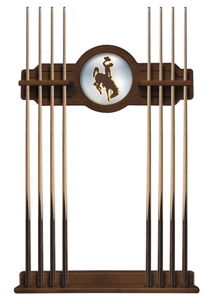University of Wyoming Solid Wood Cue Rack with a Chardonnay Finish