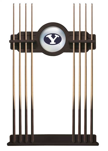 Brigham Young University Solid Wood Cue Rack with a English Tudor Finish