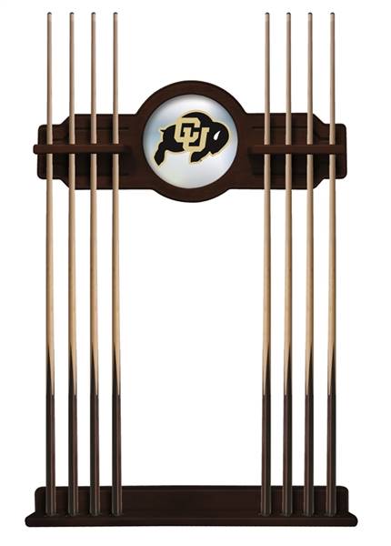 University of Colorado Solid Wood Cue Rack with a English Tudor Finish