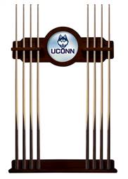 University of Connecticut Solid Wood Cue Rack with a English Tudor Finish