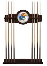 University of Kansas Solid Wood Cue Rack with a English Tudor Finish