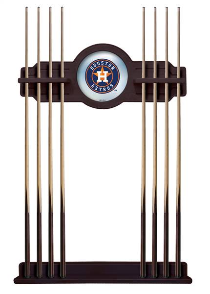 Houston Astros Solid Wood Cue Rack with a English Tudor Finish