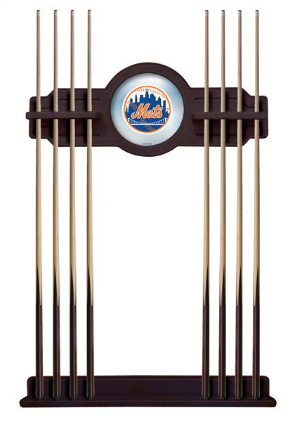 New York Mets Solid Wood Cue Rack with a English Tudor Finish