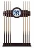 New York Yankees Solid Wood Cue Rack with a English Tudor Finish