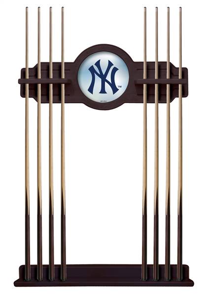 New York Yankees Solid Wood Cue Rack with a English Tudor Finish