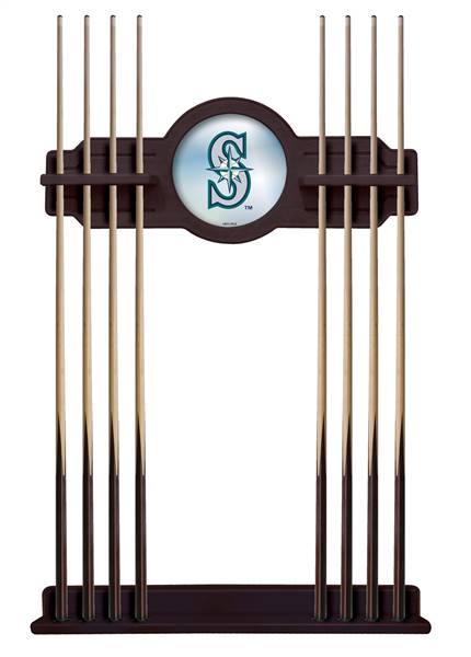 Seattle Mariners Solid Wood Cue Rack with a English Tudor Finish