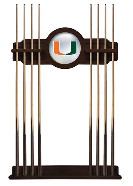 University of Miami (FL) Solid Wood Cue Rack with a English Tudor Finish