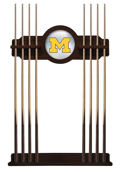 University of Michigan Solid Wood Cue Rack with a English Tudor Finish