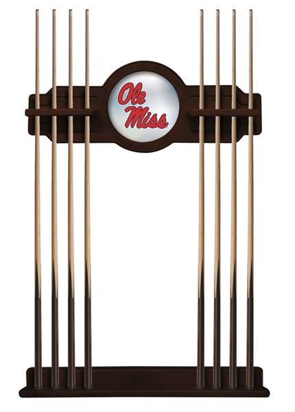 University of Mississippi Solid Wood Cue Rack with a English Tudor Finish