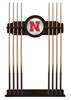 University of Nebraska Solid Wood Cue Rack with a English Tudor Finish