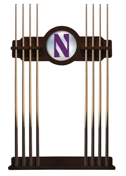 Northwestern University Solid Wood Cue Rack with a English Tudor Finish