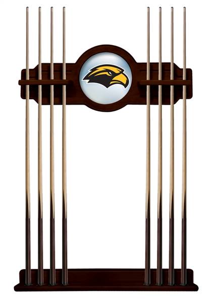University of Southern Mississippi Solid Wood Cue Rack with a English Tudor Finish