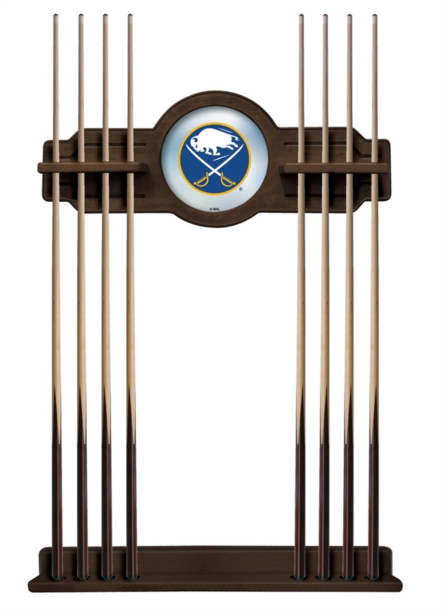 Buffalo Sabres Solid Wood Cue Rack with a Navajo Finish