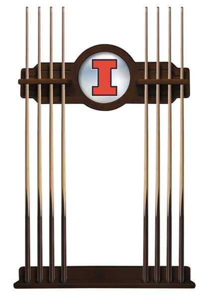 University of Illinois Solid Wood Cue Rack with a Navajo Finish