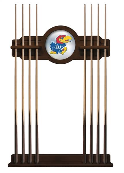 University of Kansas Solid Wood Cue Rack with a Navajo Finish