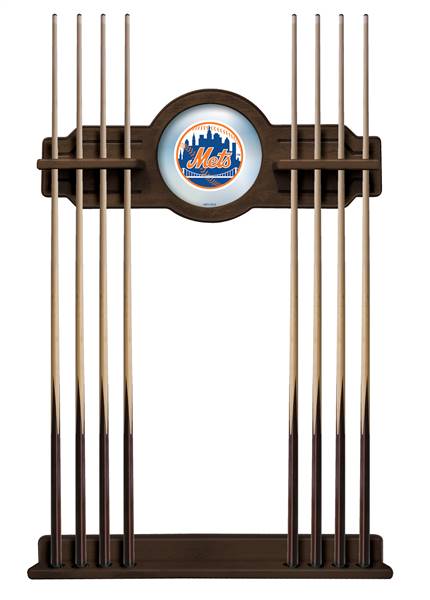 New York Mets Solid Wood Cue Rack with a Navajo Finish