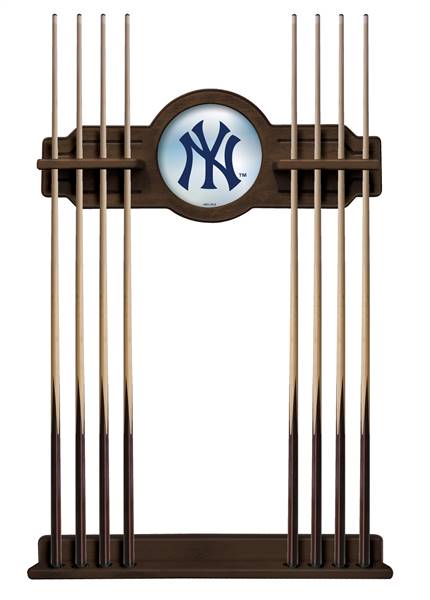 New York Yankees Solid Wood Cue Rack with a Navajo Finish