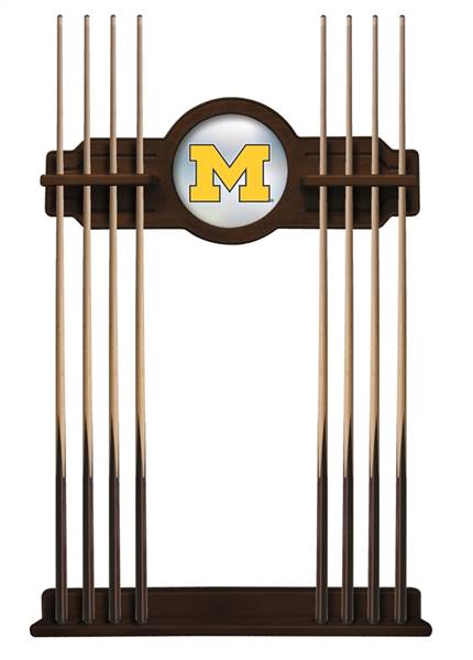 University of Michigan Solid Wood Cue Rack with a Navajo Finish