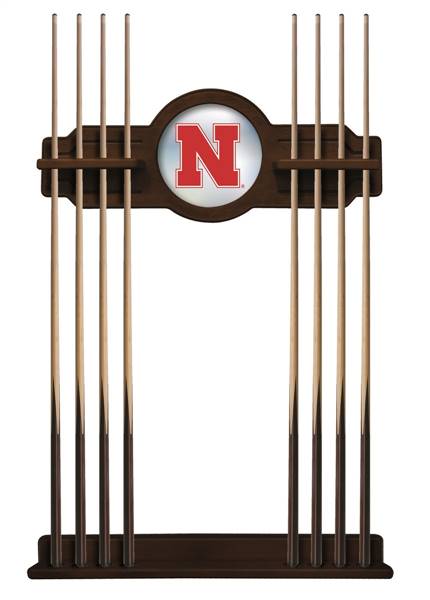 University of Nebraska Solid Wood Cue Rack with a Navajo Finish