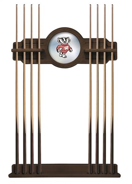 University of Wisconsin (Badger) Solid Wood Cue Rack with a Navajo Finish