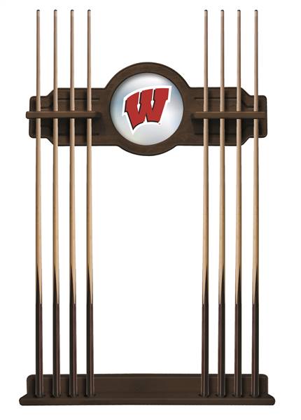 University of Wisconsin (W) Solid Wood Cue Rack with a Navajo Finish